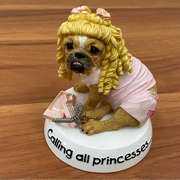 2005 Zelda Wisdom 16615 Westland  “Calling All Princesses”  Bulldog Dog Figurine - Picture 1 of 16